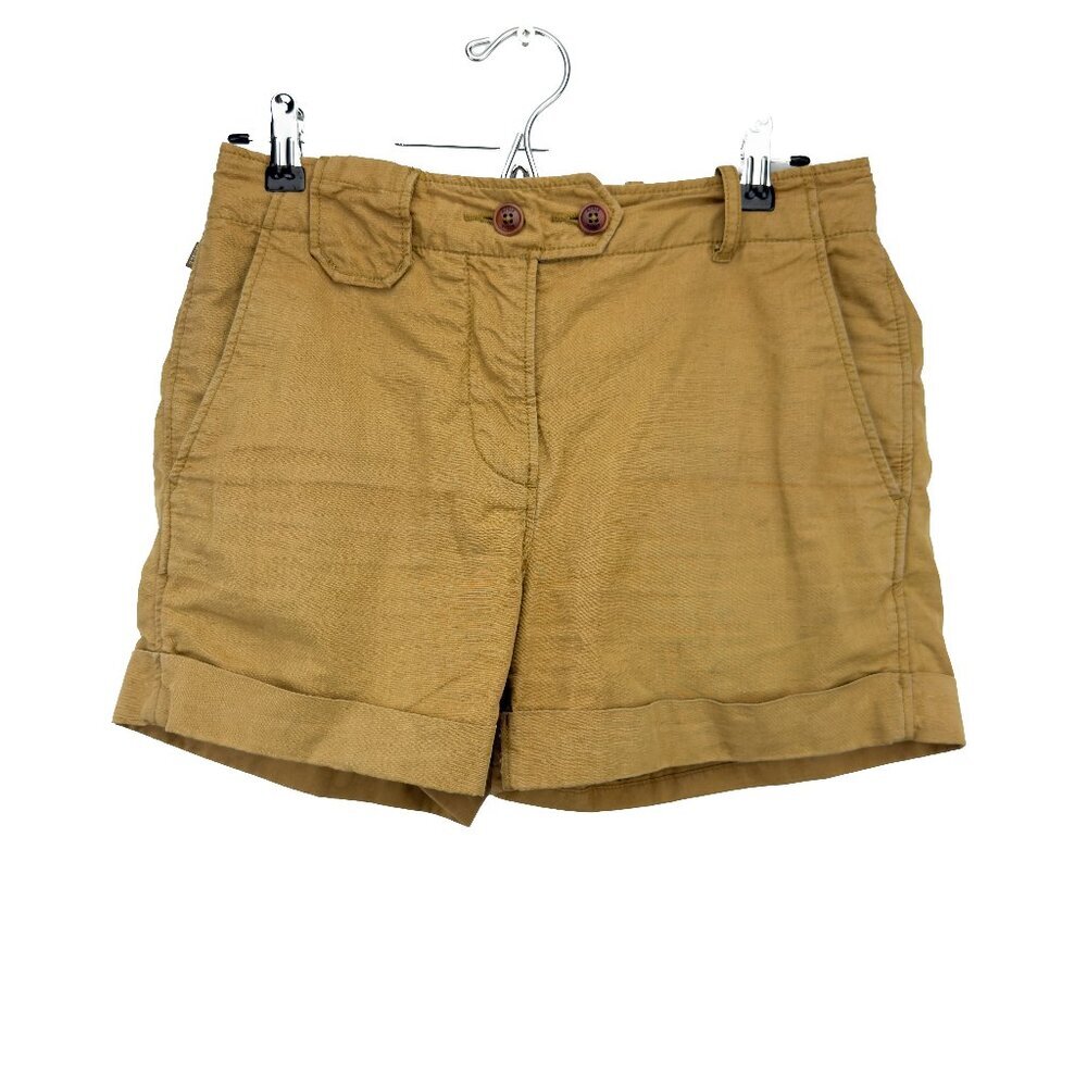 AIGLE Cotton‎ & Linen Tobacco Tan Gorpcore Luxury Brand Shorts sz S / Eu 38